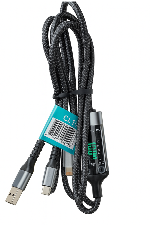 100W 3in1 Cable (Cheaper Quality) with Type-C, Iphone, And V9 CL100